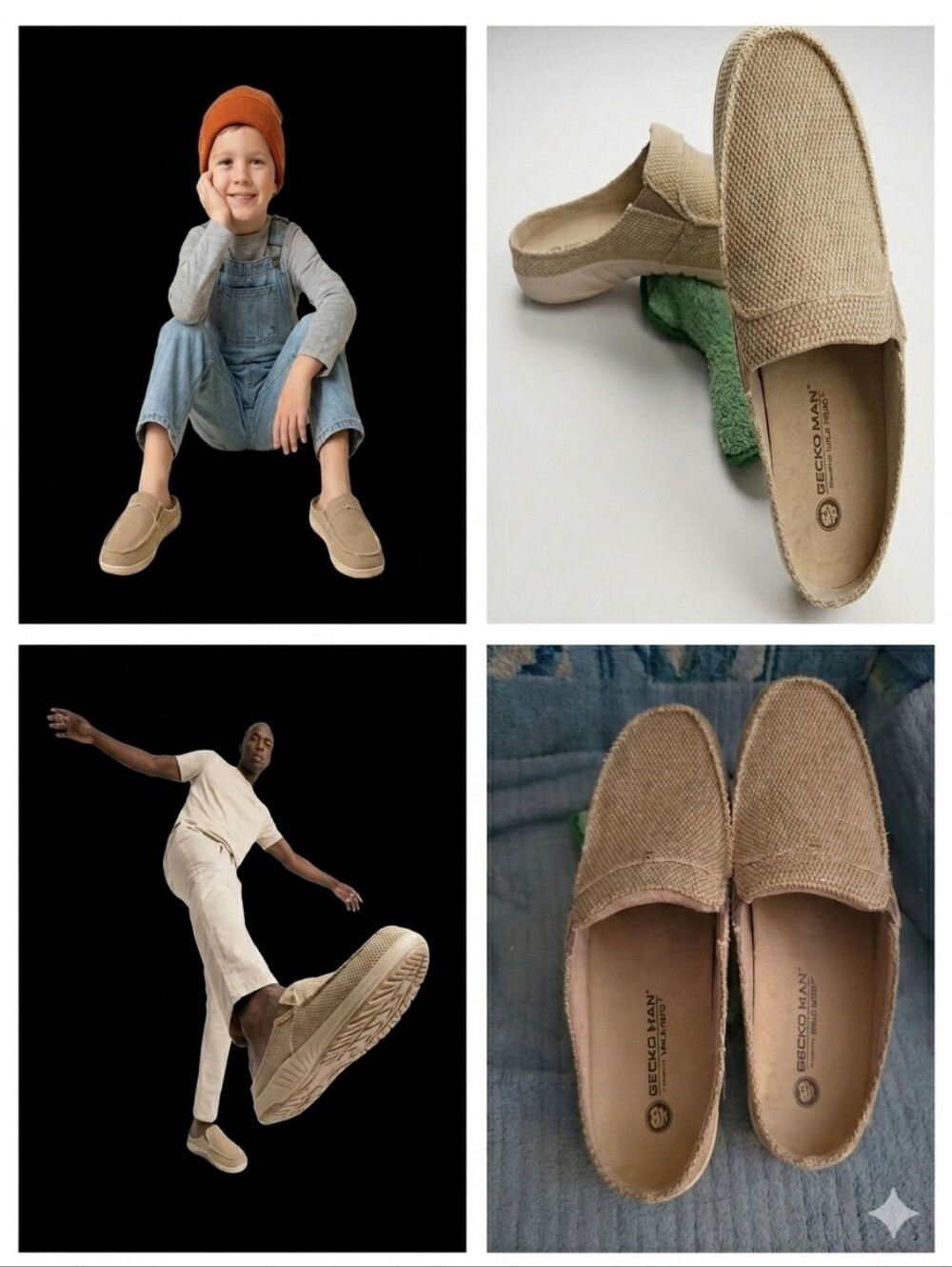 GECKO MAN Woven Slip-On Clogs With Arch Support